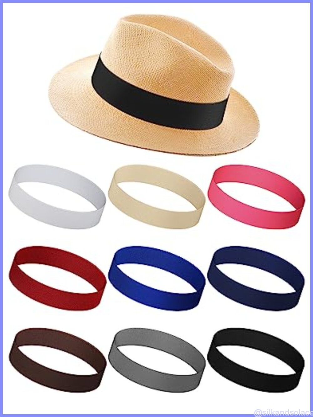 9 Pc Western Cowboy Hat Band Set Stretchable Elastic Hatbands for Men Women